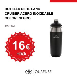 Botella-termo de 1l Land cruiser acero inoxidable fri/calor color: negro Toyota